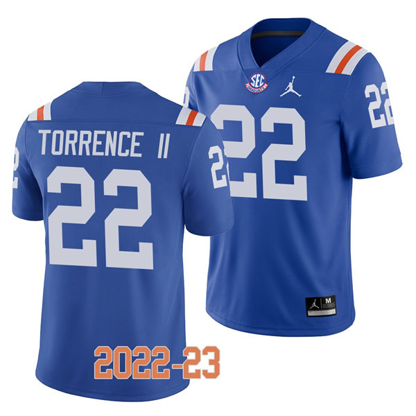 Mens Youth Florida Gators #22 Rashad Torrence II Royal 1960's Retro Football Jersey