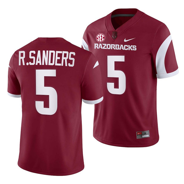 Mens Youth Arkansas Razorbacks #5 Raheim Sanders Nike Cardinal Razorbacks Football Jersey