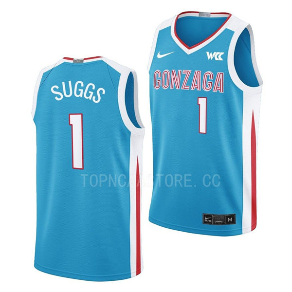 Mens Youth Gonzaga Bulldogs #1 Jalen Suggs 2023 Blue College Basketball Jersey 