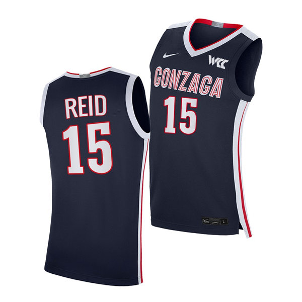 Mens Youth Gonzaga Bulldogs #15 Efton Reid III 2022-23 Navy Nike College Basketball Game Jersey(1)