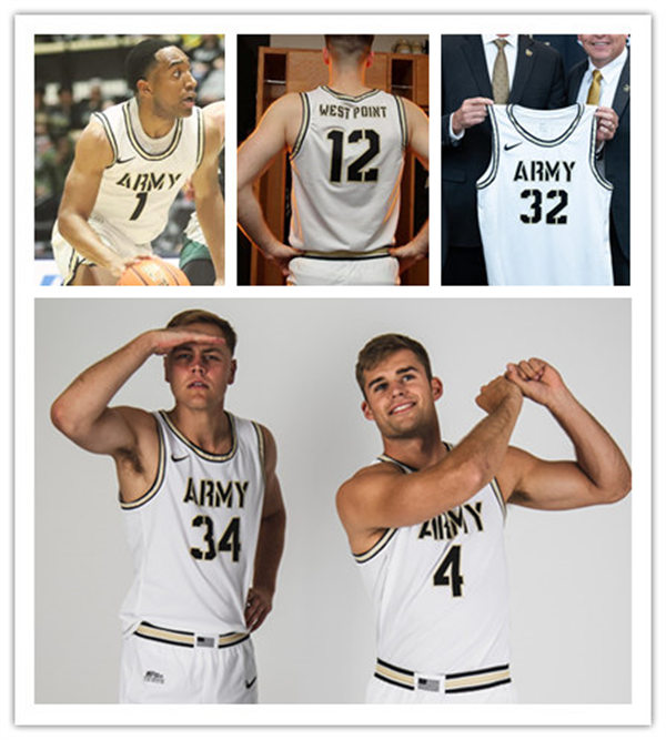 Men's Youth Army Black Knights Custom Nike White College Basketball Game Jersey