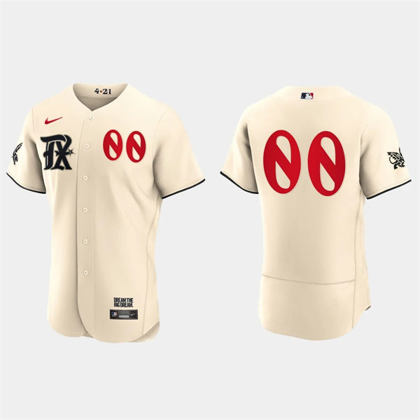 Mens Youth Texas Rangers Custom Nike Cream 2023 City Connect Jersey