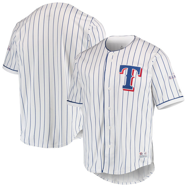 Mens Youth Texas Rangers Custom White Pinstripe Legend Jersey