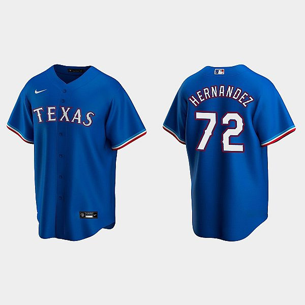 Mens Texas Rangers #72 Jonathan Hernandez Nike Royal Alternate CoolBase Player Jersey