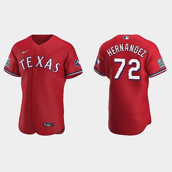 Mens Texas Rangers #72 Jonathan Hernandez Nike Red Alternate FlexBase Player Jersey
