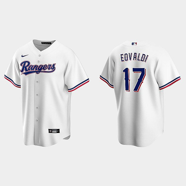 Youth Texas Rangers #17 Nathan Eovaldi Nike White Home Player Jersey