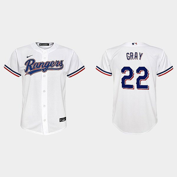 Youth Texas Rangers #22 Jon Gray Nike White Home Player Jersey