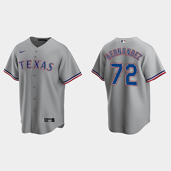 Youth Texas Rangers #72 Jonathan Hernandez Nike Grey Road Player Jersey