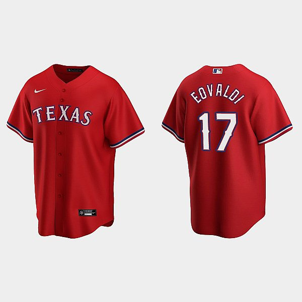 Youth Texas Rangers #17 Nathan Eovaldi Nike Red Alternate Player Jersey