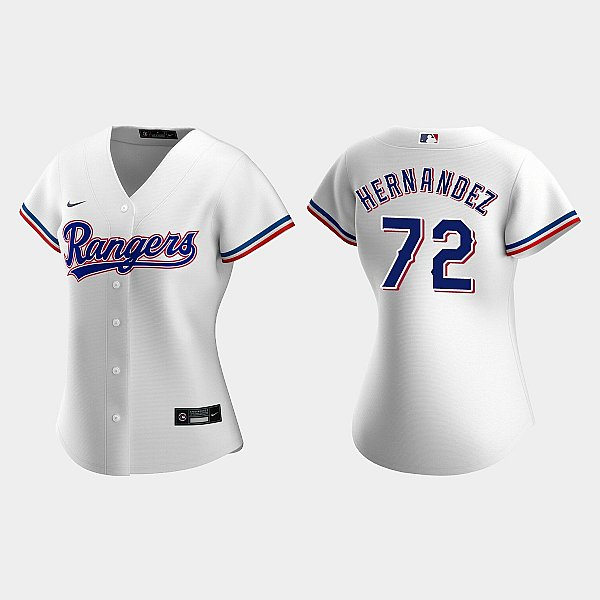 Womens Texas Rangers #72 Jonathan Hernandez Nike White Home Player Jersey