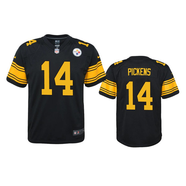 Youth Pittsburgh Steelers #14 George Pickens  Nike Black Color Rush Jersey