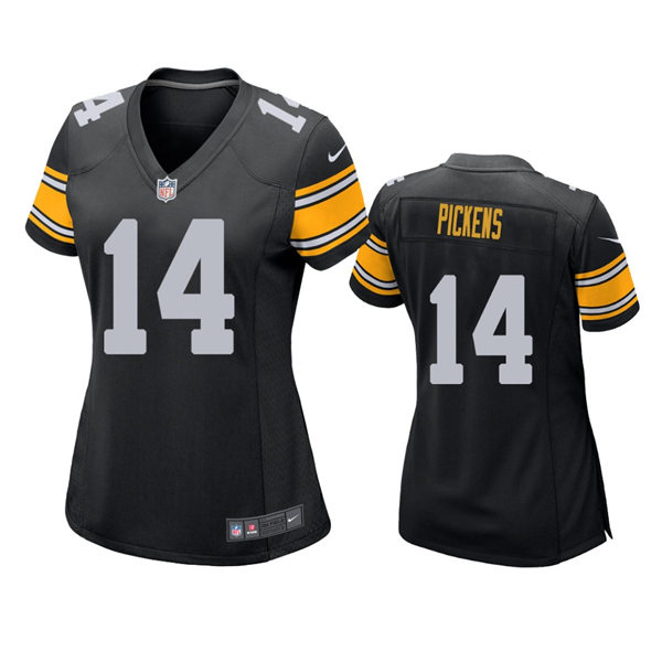 Women's Pittsburgh Steelers #14 George Pickens Black Game Jersey
