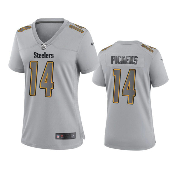 Women's Pittsburgh Steelers #14 George Pickens Gray Atmosphere Fashion Game Jersey