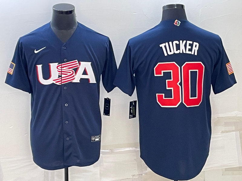 Mens Youth USA #30 Kyle Tucker 2023 World Baseball Classic Replica Jersey - Navy 