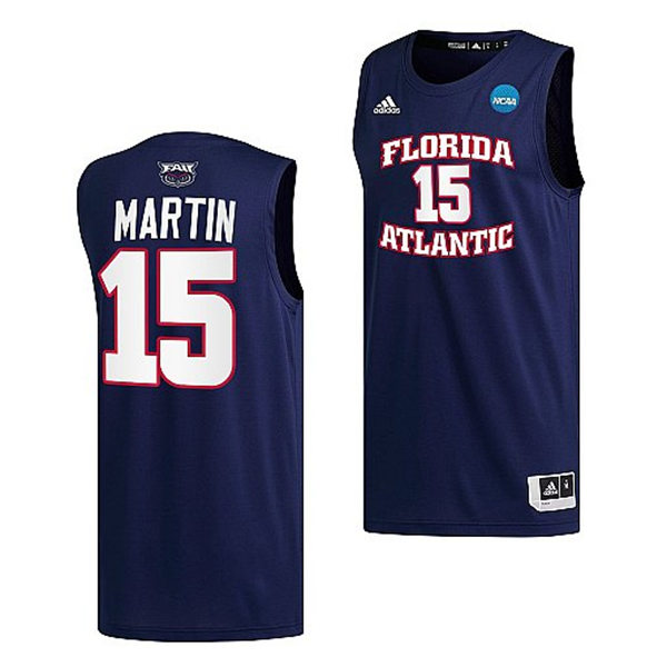 Mens Youth Florida Atlantic Owls #15 Alijah Martin Navy Basketball Limited Jersey  (4)