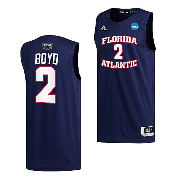 Mens Youth Florida Atlantic Owls #2 Nicholas Boyd Navy Basketball Limited Jersey 2)