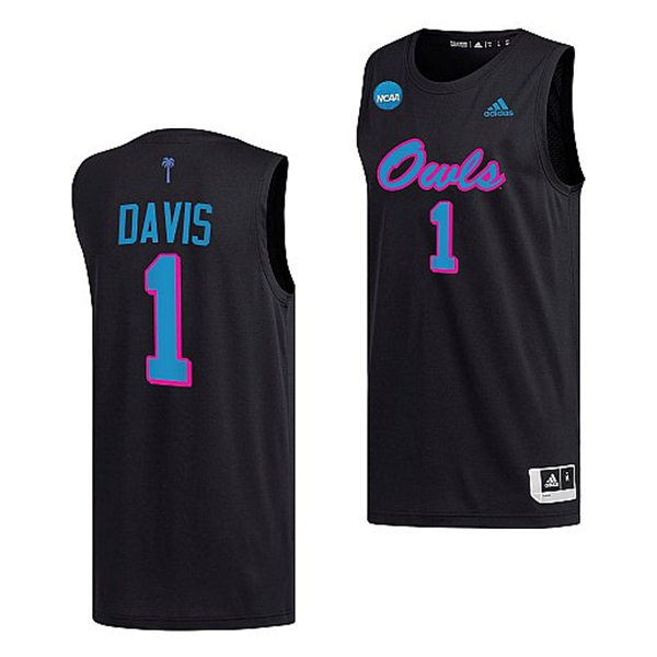 Mens Youth Florida Atlantic Owls #1 Johnell Davis Black Basketball Swingman Jersey(2)
