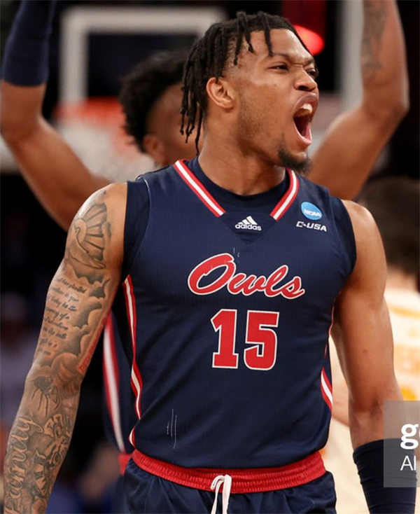 Mens Youth Florida Atlantic Owls #15 Alijah Martin Navy Basketball Game Jersey(3)