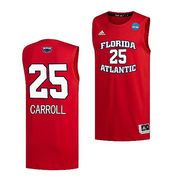 Mens Youth Florida Atlantic Owls #25 Tre Carroll Red Basketball Swingman Jersey (1)