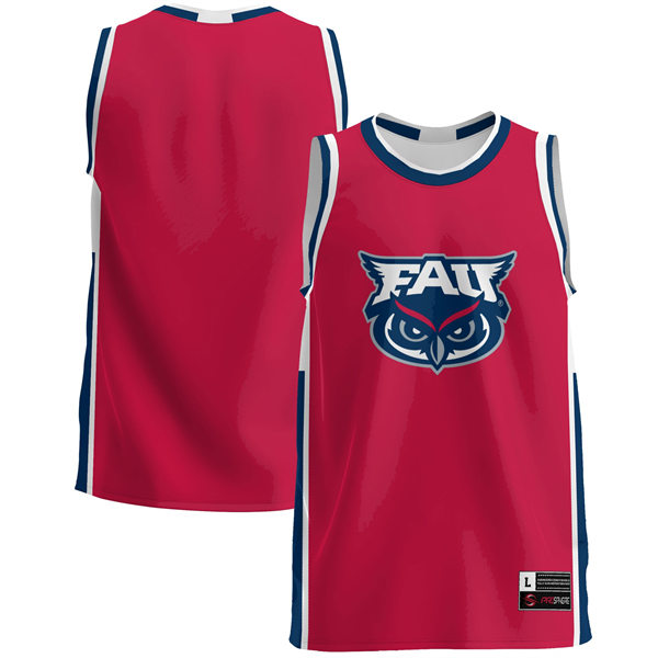 Mens Youth Florida Atlantic Owls Custom Red Team Logo Basketball Limited Jersey
