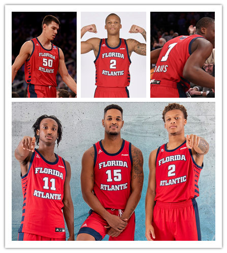 Mens Youth Florida Atlantic Owls Custom  Adidas 2022 Red Basketball Game Jersey  