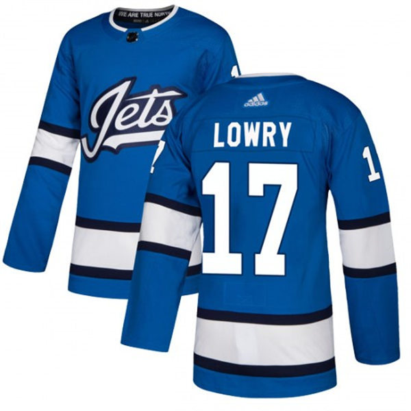 Men's Winnipeg Jets #17 Adam Lowry adidas Blue Alternate Jersey
