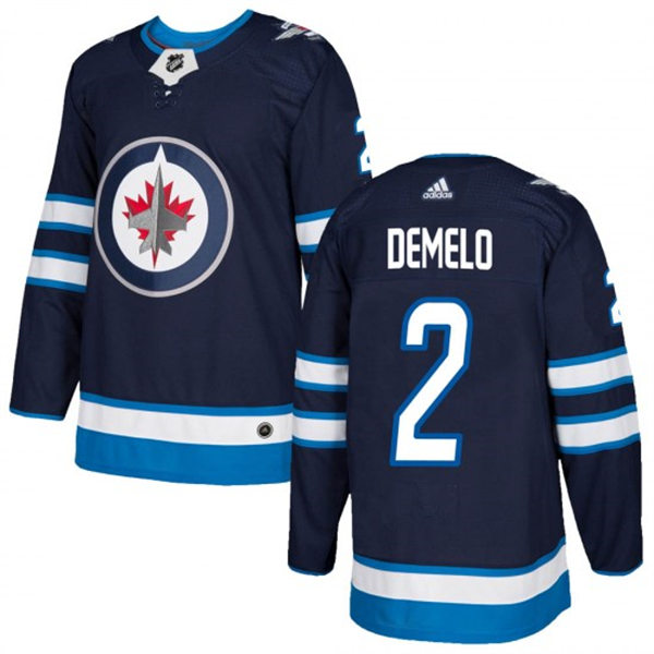 Men's Winnipeg Jets #2 Dylan DeMelo adidas Navy Home Jersey
