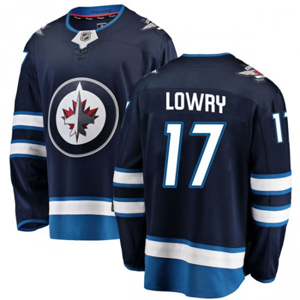 Men's Winnipeg Jets #17 Adam Lowry adidas Navy Home Jersey