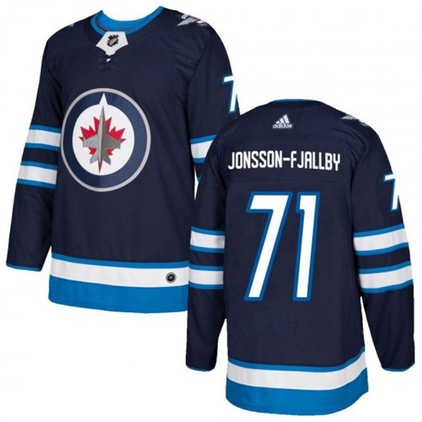 Men's Winnipeg Jets #71 Axel Jonsson-Fjallby adidas Navy Home Jersey