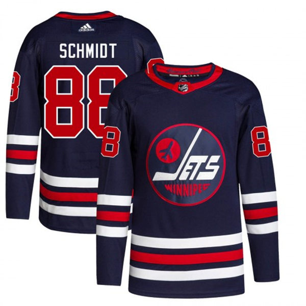 Men's Winnipeg Jets #88 Nate Schmidt  adidas 2021-22 Navy Heritage Classic Jersey