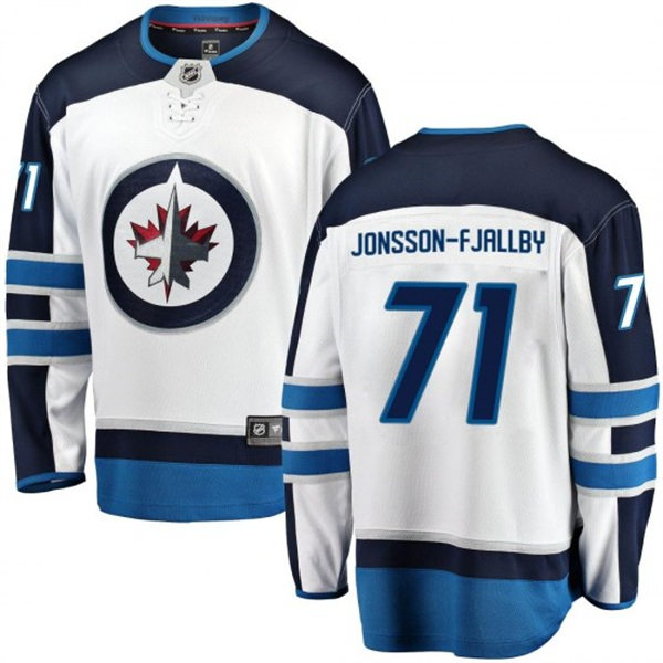 Men's Winnipeg Jets #71 Axel Jonsson-Fjallby adidas White Away Jersey