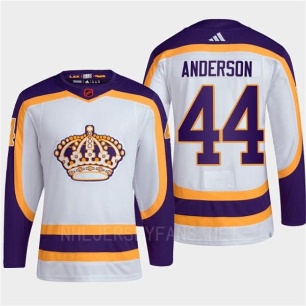 Mens Los Angeles Kings #44 Mikey Anderson White 2022-23 Reverse Retro 2.0 Jersey