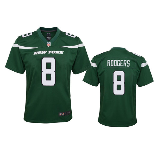 Youth New York Jets #8 Aaron Rodgers Nike Gotham Green Limited Jersey