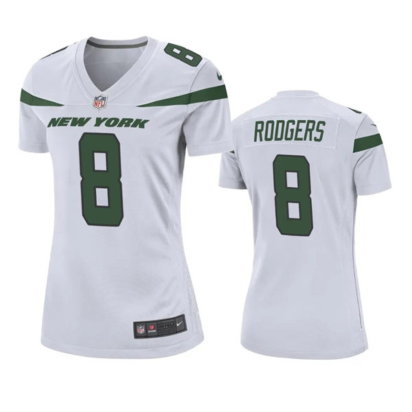 Womens New York Jets #8 Aaron Rodgers Nike White Limited Jersey