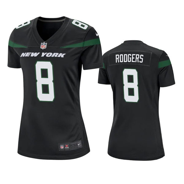 Womens New York Jets #8 Aaron Rodgers Nike Black Alternate Limited Jersey