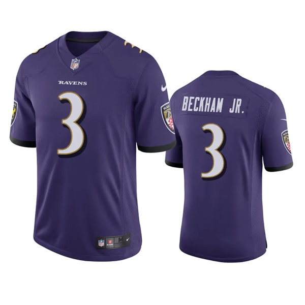 Mens Baltimore Ravens #3 Odell Beckham Jr. Nike Black Vapor Limited Jersey