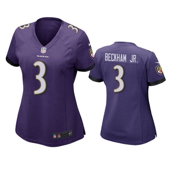 Womens Baltimore Ravens #3 Odell Beckham Jr. Nike Purple Limited Jersey