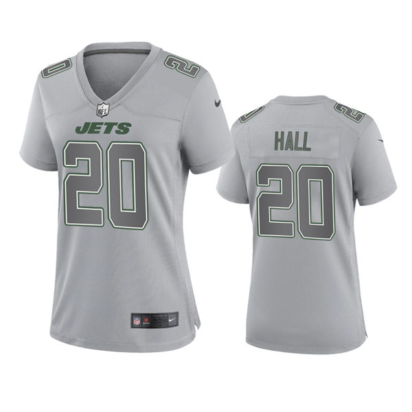 Women's New York Jets #20 Breece Hall Gray Atmosphere Fashion Game Jersey