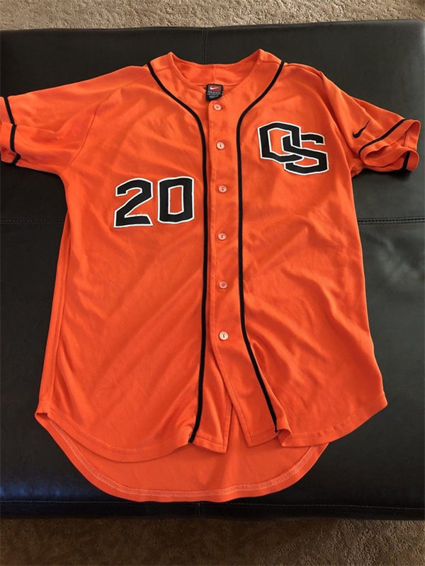 Mens Youth Oregon State Beavers Custom Orange OS Baseball Jersey