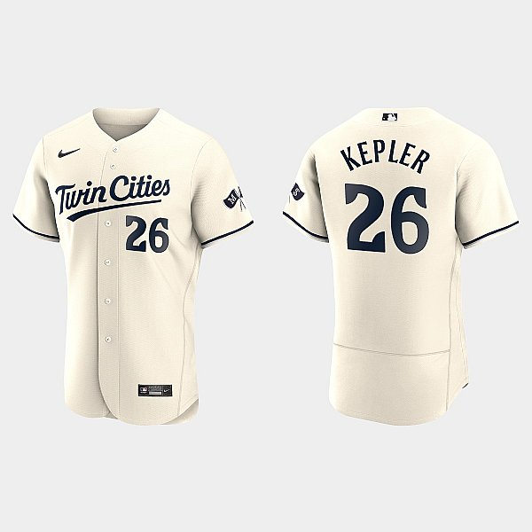 Mens Minnesota Twins #26 Max Kepler Nike 2023 Cream Alternate Authentic Player Jersey