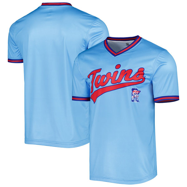 Mens Youth Minnesota Twins Blank Stitches Cooperstown Collection Team Jersey - Light Blue