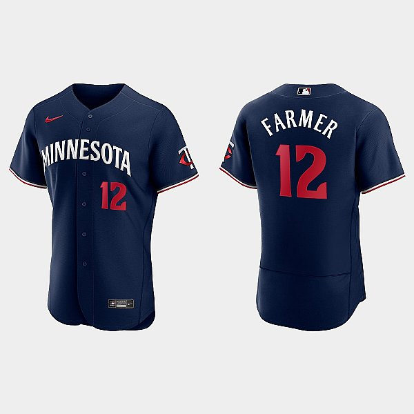 Mens Minnesota Twins #12 Kyle Farmer Nike 2023 Powder Blue Alternate Authentic Player Jersey