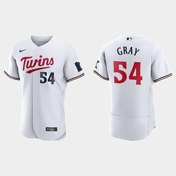 Mens Minnesota Twins #54 Sonny Gray Nike 2023 Home White Authentic Player Jersey