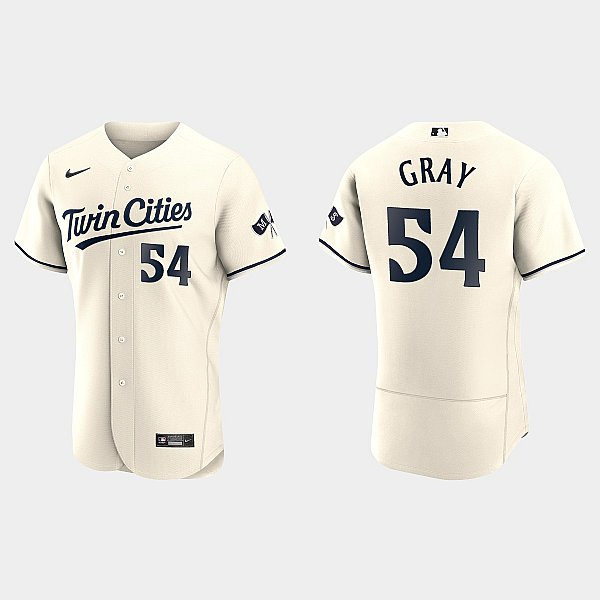 Mens Minnesota Twins #54 Sonny Gray Nike 2023 Cream Alternate Authentic Player Jersey