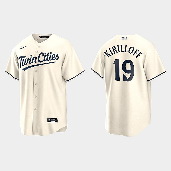 Mens Minnesota Twins #19 Alex Kirilloff Nike 2023 Cream Alternate Replic Jersey 
