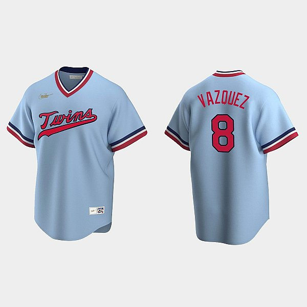 Mens Minnesota Twins #8 Christian Vazquez Nike Blue Cooperstown Collection Jersey