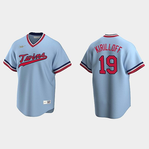 Mens Minnesota Twins #19 Alex Kirilloff Nike Blue Cooperstown Collection Jersey