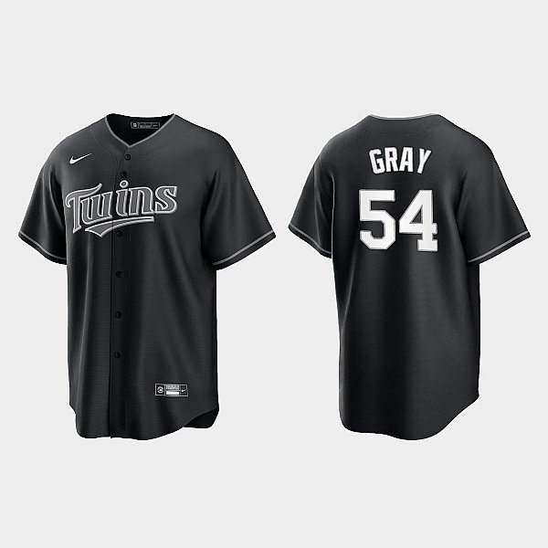 Mens Minnesota Twins #54 Sonny Gray Nike Black Collection Jersey