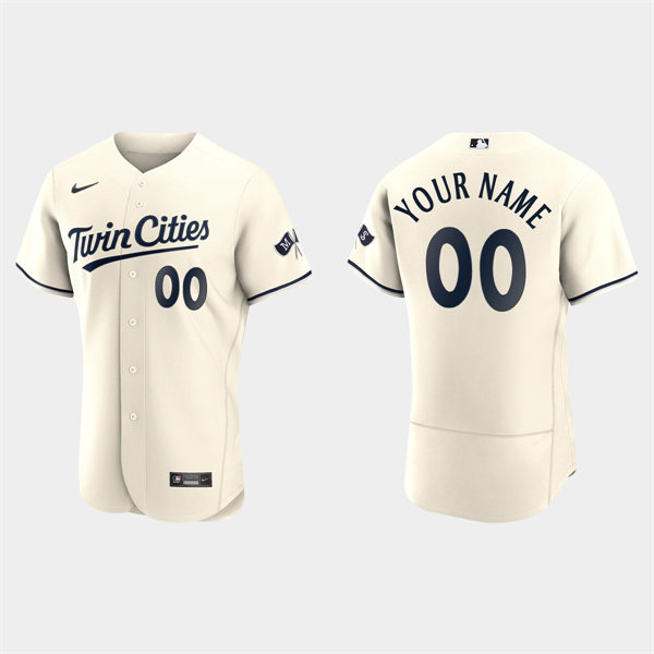 Mens Youth Minnesota Twins Custom Nike 2023 Cream Alternate Authentic Jersey