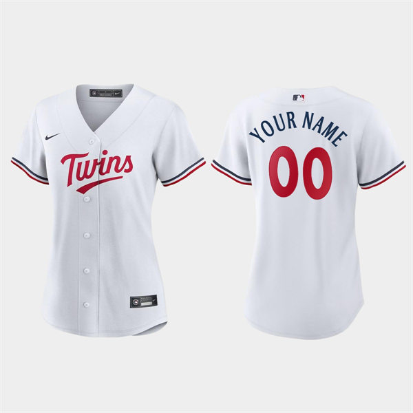 Womens Minnesota Twins Custom Nike 2023 Home White Replic Jersey